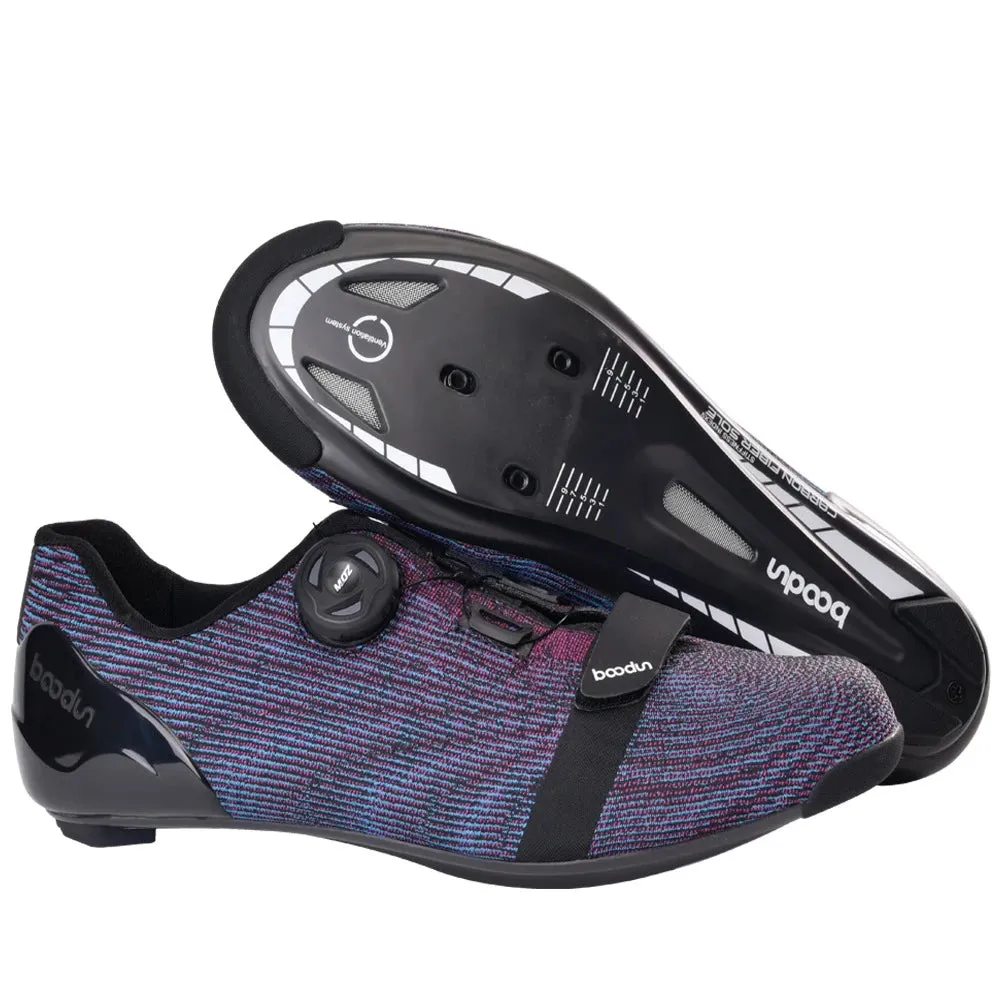 Men Road Bike Shoes Carbon Fiber Bottom Professional Cycling Shoes Ultra-Lightweight Breathable Anti-Slip Shock-Absorbing Design