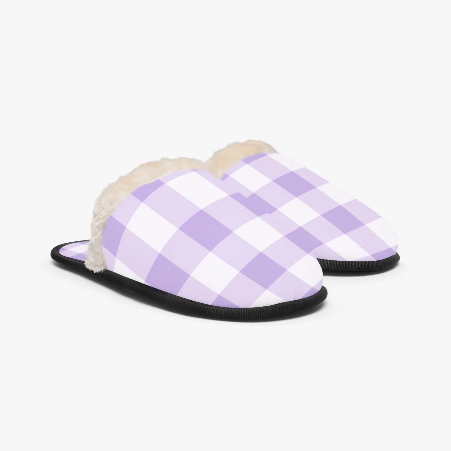 Purple & White Checkered | cozy slippers