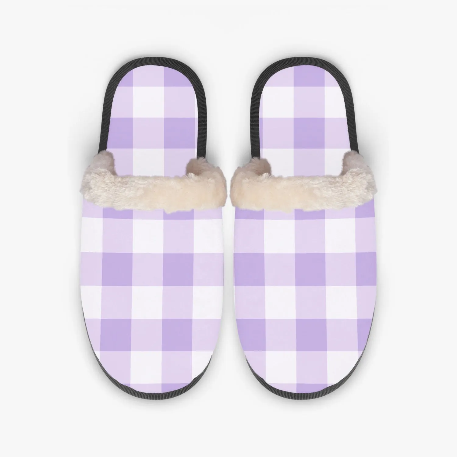 Purple & White Checkered | cozy slippers