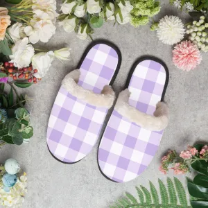 Purple & White Checkered | cozy slippers