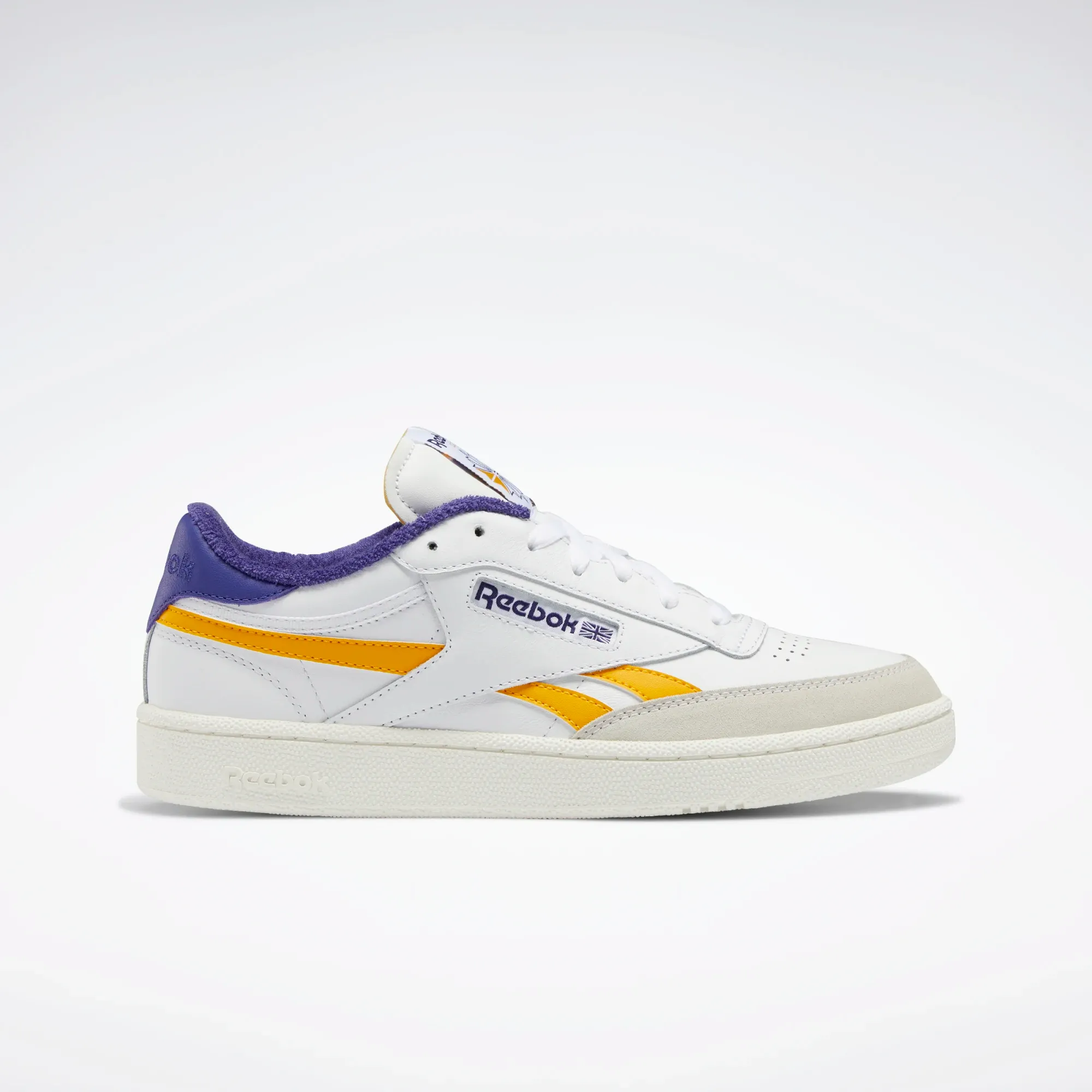 Reebok Men's Club C Revenge Shoes - Cloud White / Collegiate Gold / Bold Purple