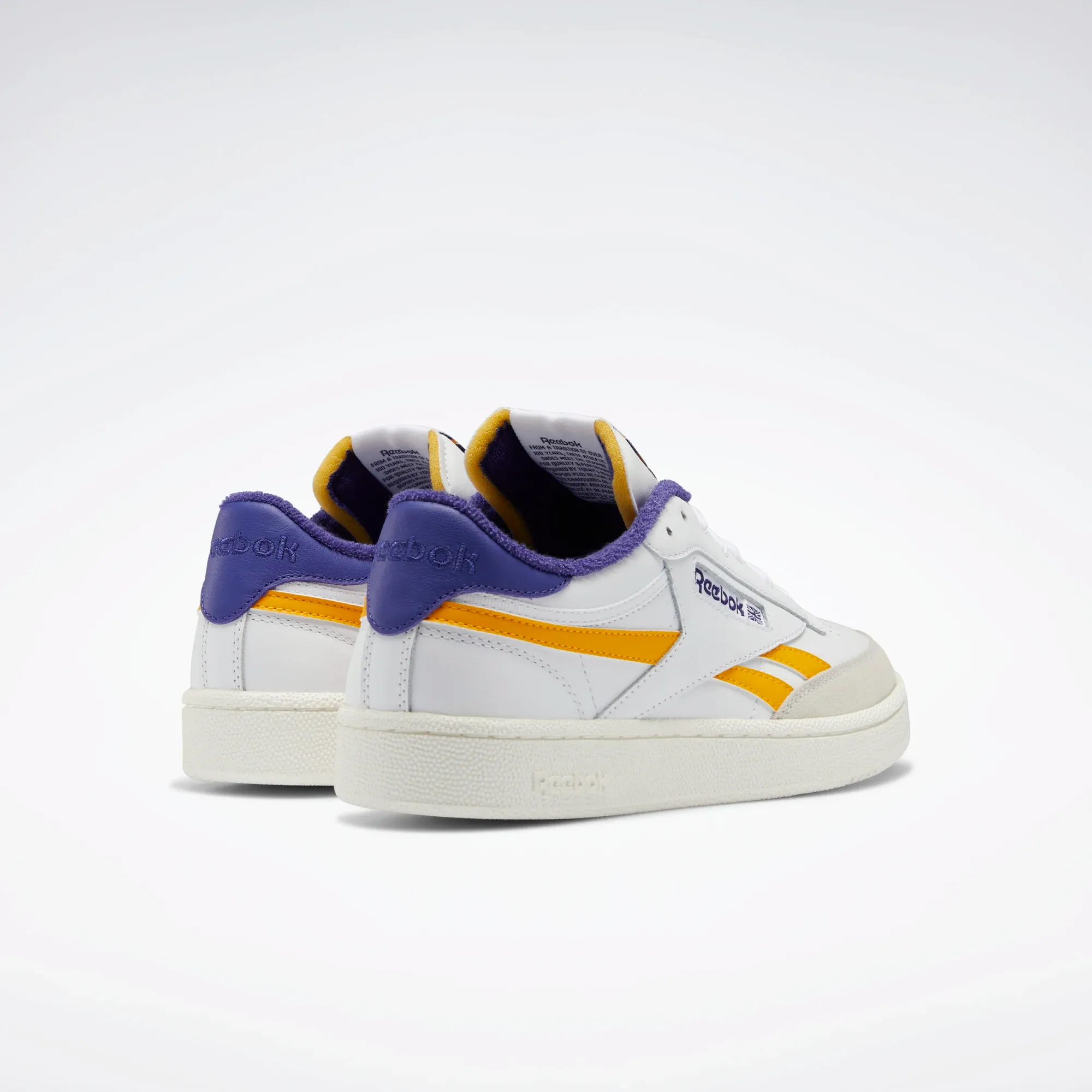 Reebok Men's Club C Revenge Shoes - Cloud White / Collegiate Gold / Bold Purple