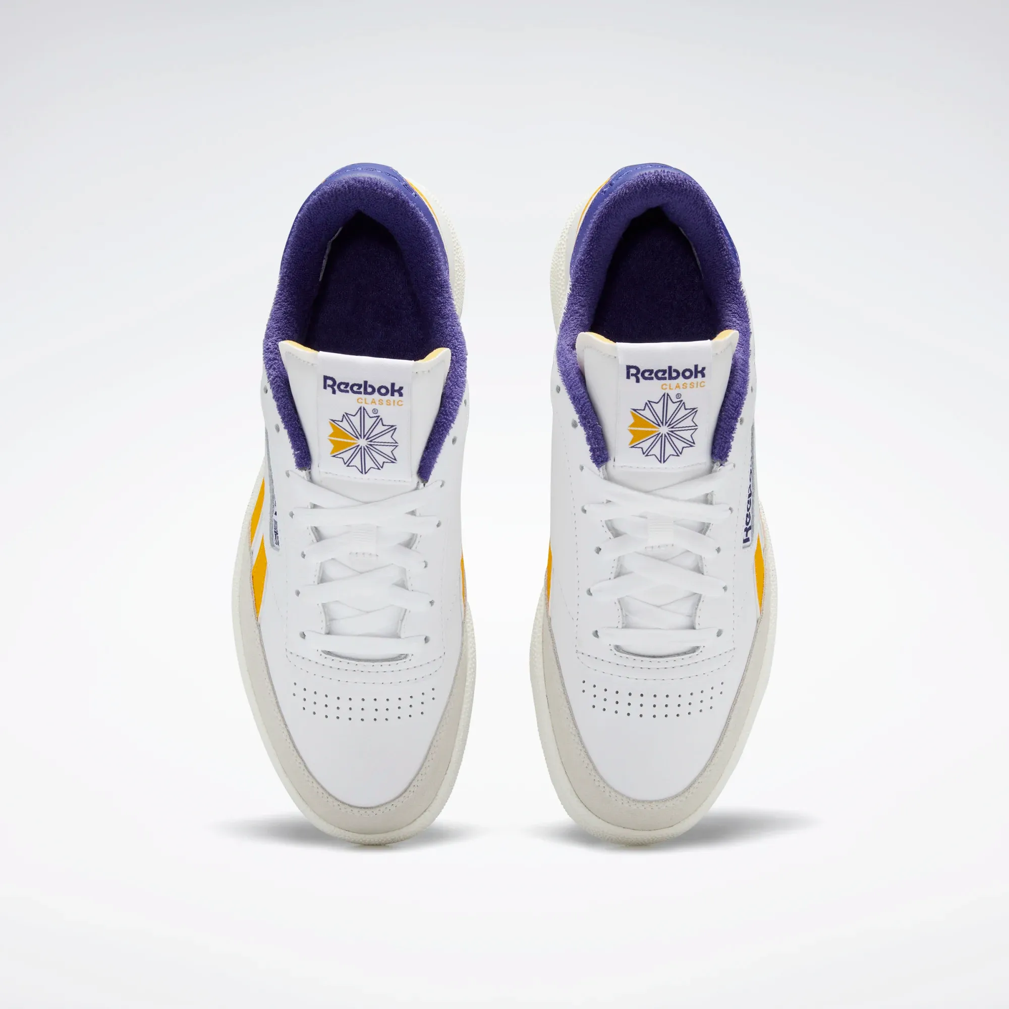 Reebok Men's Club C Revenge Shoes - Cloud White / Collegiate Gold / Bold Purple