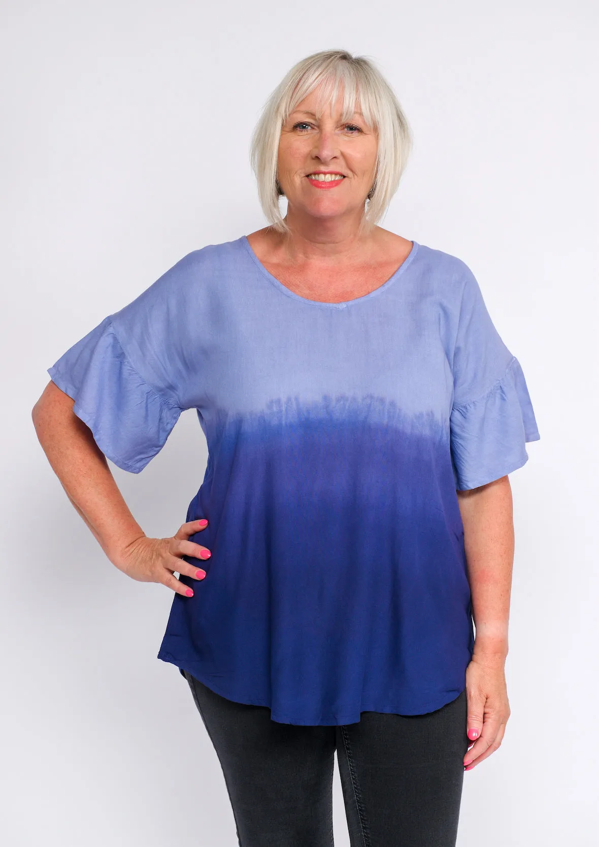 Round Neck Ombre Top