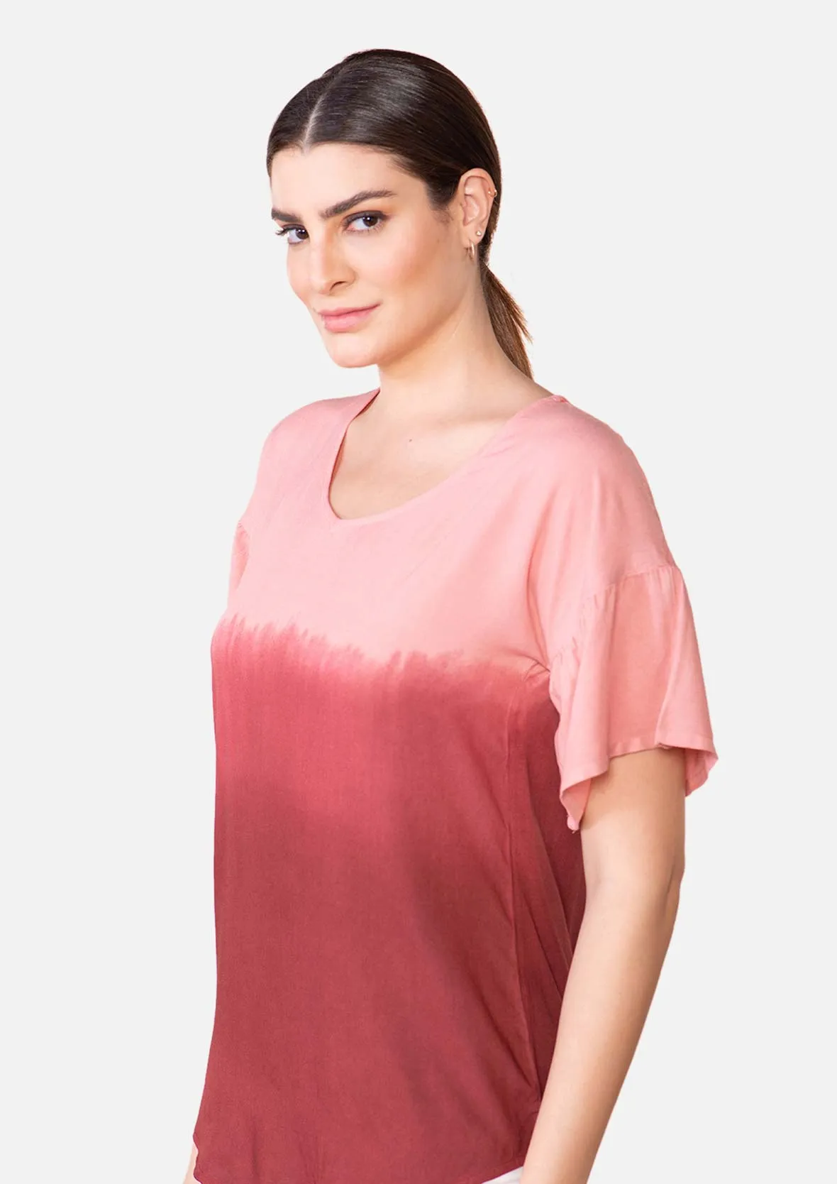 Round Neck Ombre Top