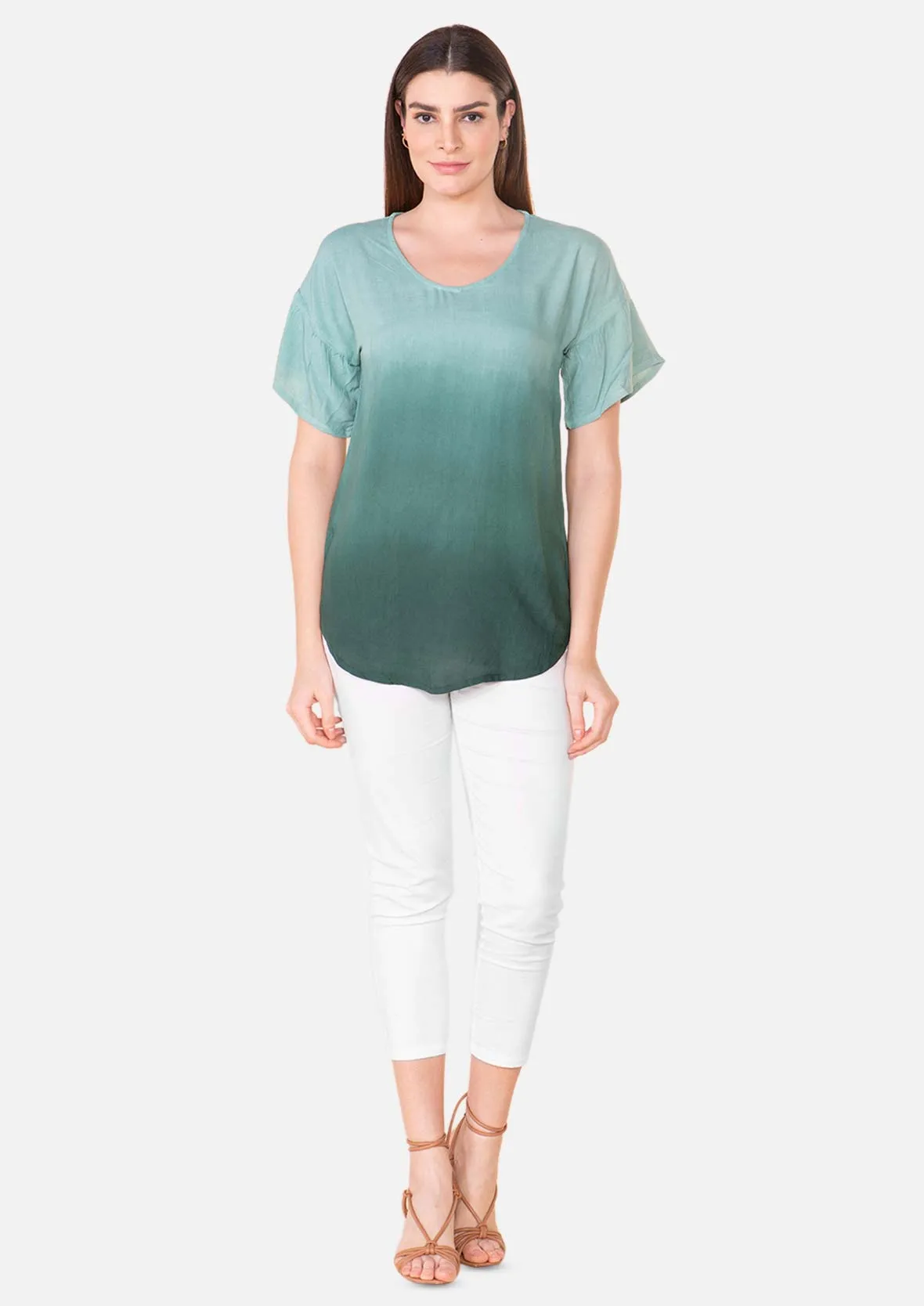 Round Neck Ombre Top