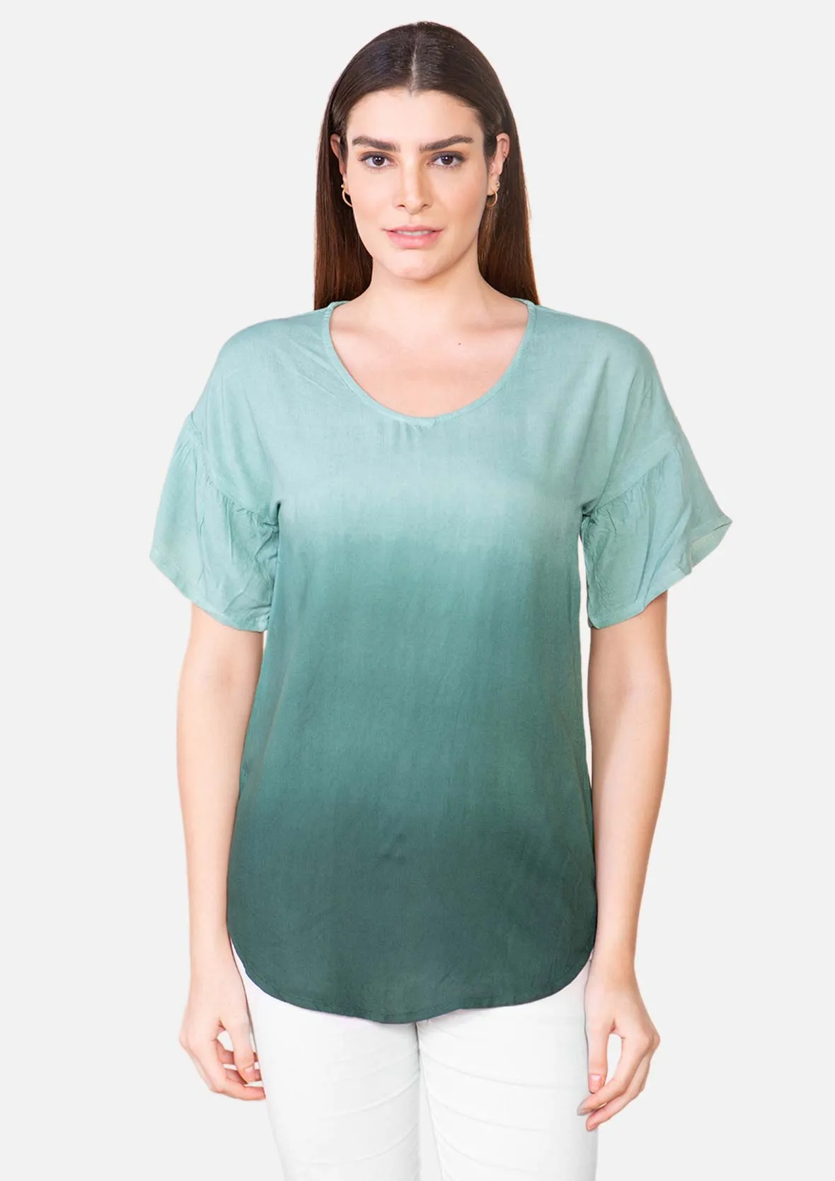 Round Neck Ombre Top