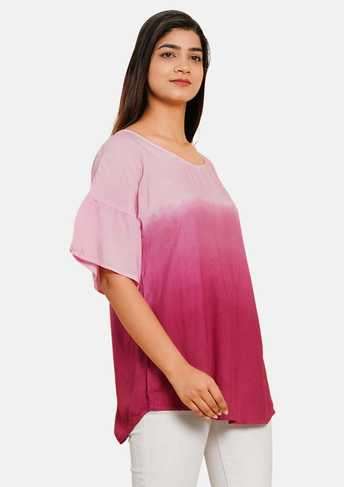 Round Neck Ombre Top