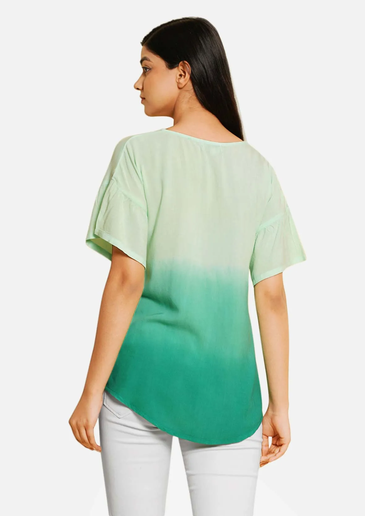 Round Neck Ombre Top