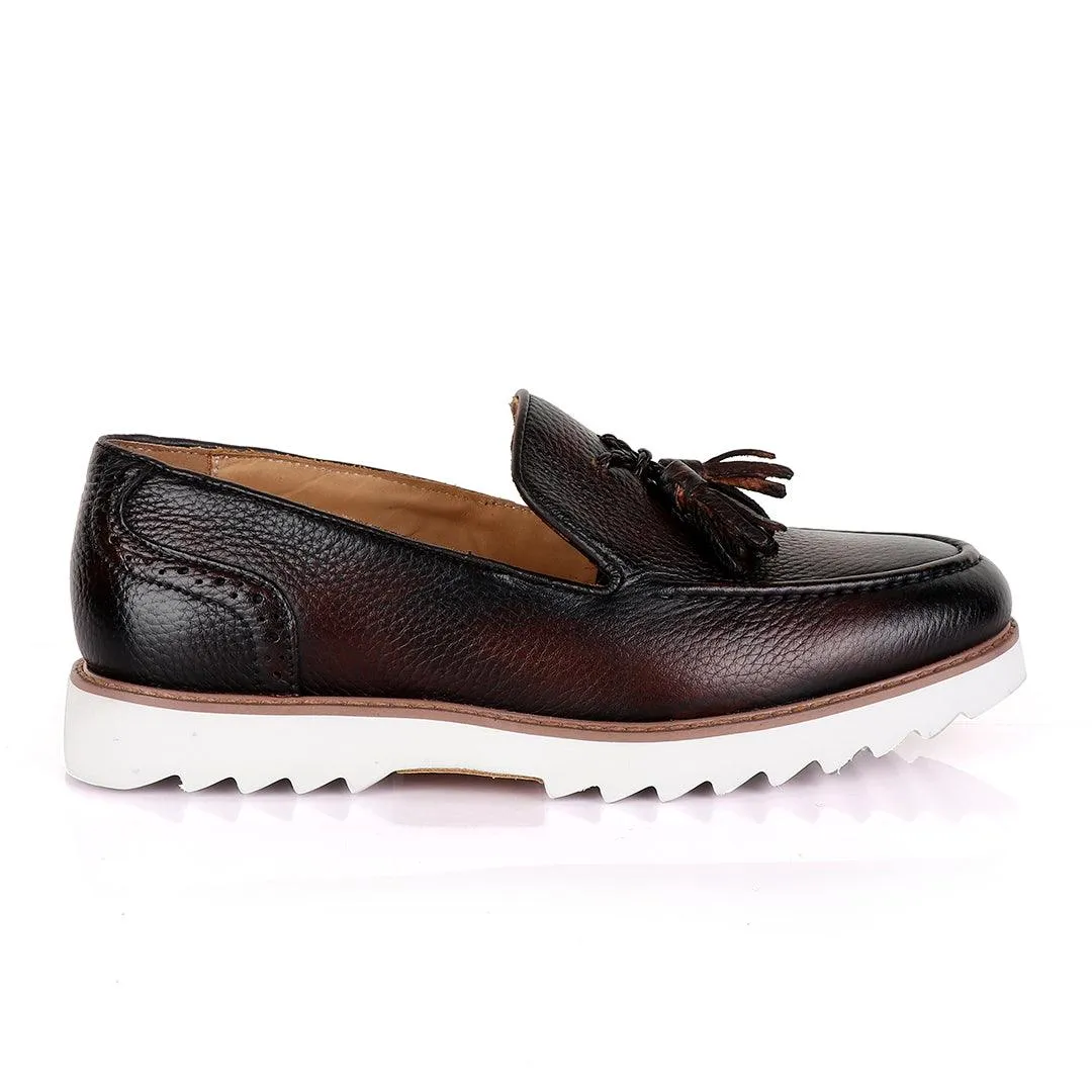 Salvatore Ferragamo Double Tassel Loafers-Coffee