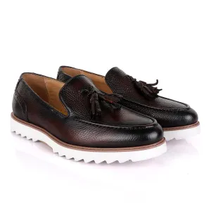 Salvatore Ferragamo Double Tassel Loafers-Coffee