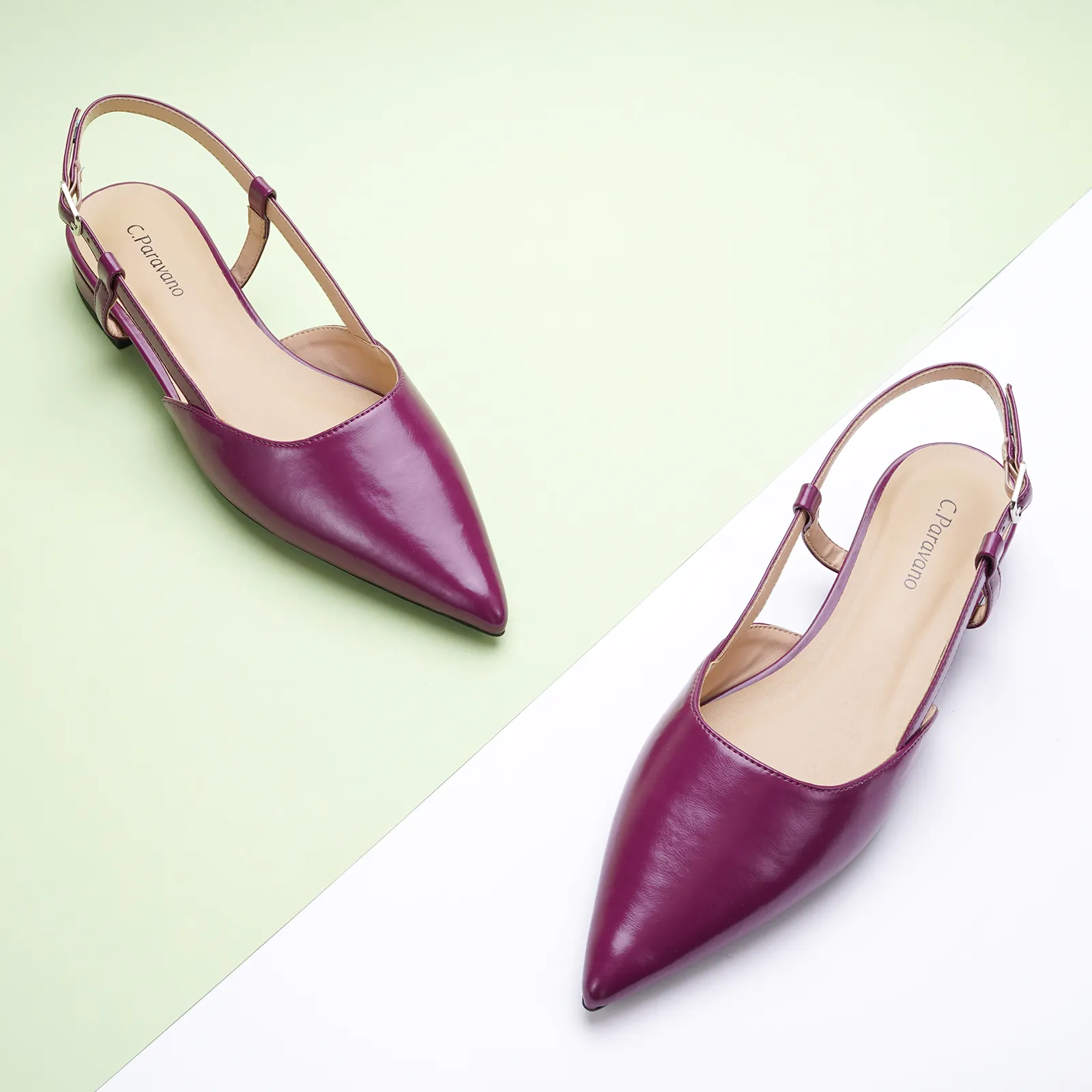 Sleek Slingback Flats (Freya) Purple