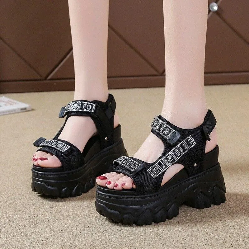 Stylish Open Toe Wedge Shoes