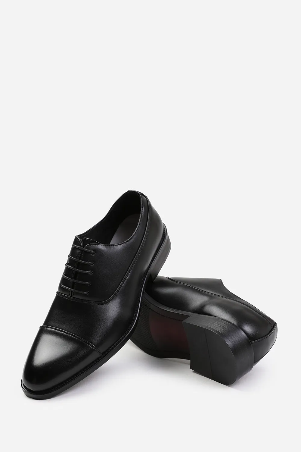 TOMMY OXFORD LACE UP WORK DRESS SHOES IN BLACK