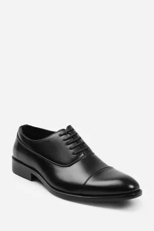 TOMMY OXFORD LACE UP WORK DRESS SHOES IN BLACK