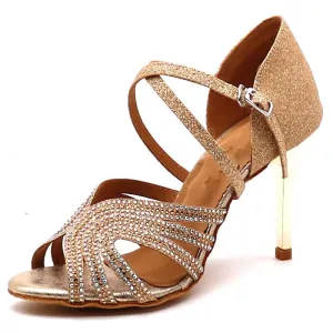 Women's Sparkling Glitter Customized Heel Latin Shoes/Salsa Shoes/Ballroom Dance Shoes